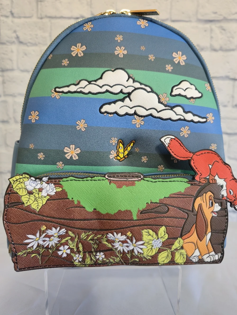 Danielle Nicole Fox and The Hound Embroidered Disney Mini Backpack Bag New - Picture 6 of 16